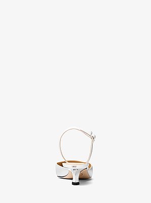 D&eacute;collet&eacute; slingback Luna in pelle con mezzo tacco