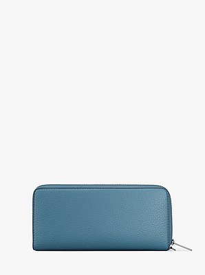 Grand portefeuille continental en cuir grain&eacute;
