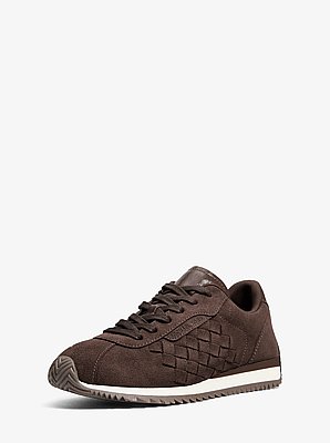 Sneaker Rhodes in pelle scamosciata e pannelli intrecciati