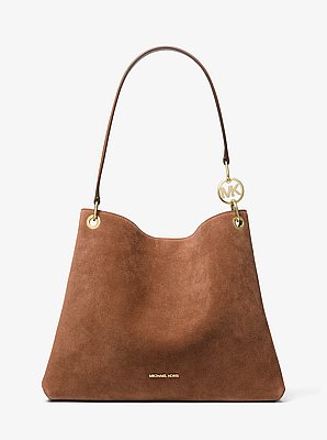 Christina Large Suede Shoulder Bag in LUGGAGE | Michael Kors image number 0