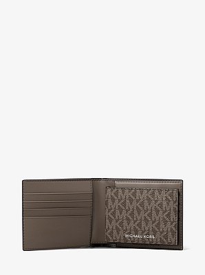 Cooper Leather and Signature Logo Billfold Wallet With Passcase