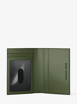 &Eacute;tui &agrave; cartes folio Hudson en cuir grain&eacute;