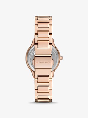 Mini Sage Pav&eacute; Rose Gold-Tone Watch