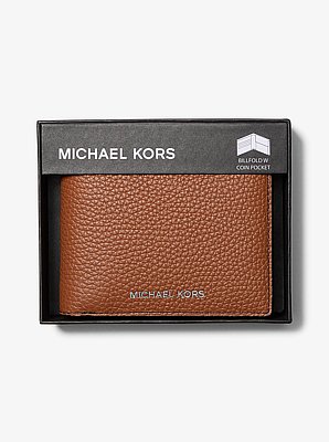 Cooper Pebbled Leather Billfold Wallet With Coin Pouch