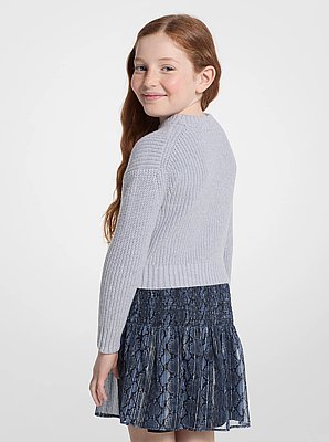 Embellished Logo Cotton Blend Sweater