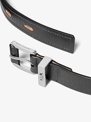 Cutout Leather Blend Belt