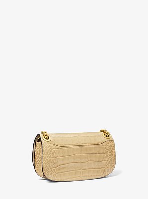 Christie Mini Crocodile Embossed Leather Envelope Bag