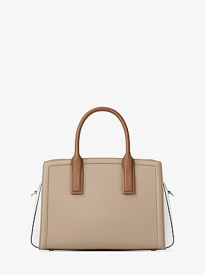 Bolso satchel Laila mediano de piel granulada con bloques de color