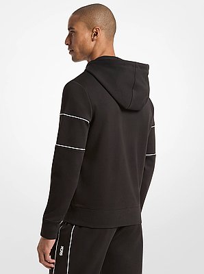 Hoodie en m&eacute;lange de coton &agrave; fermeture &eacute;clair