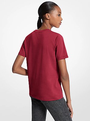 Camiseta de algod&oacute;n con logotipo y lentejuelas