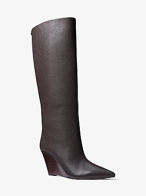 Xandra Leather Wedge Boot