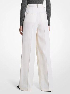 Wool Gabardine Pleated Slouch Trousers