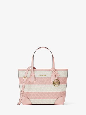 Bolso tote Eva extrapeque&ntilde;o convertible a rayas con logotipo exclusivo