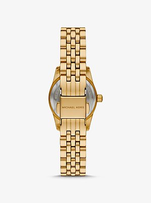 Petite Lexington Pav&eacute; Gold-Tone Watch