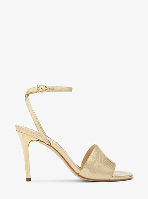 Elyse Crackled Metallic Leather Sandal