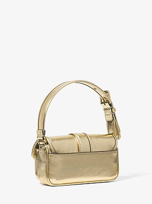 Schultertasche Colby Extra-Small aus Leder in Metallic-Optik