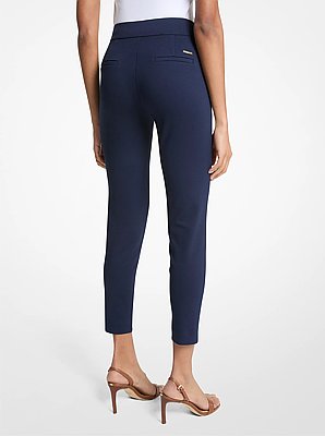 Viscose Blend Zip Pants