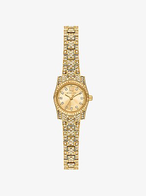 Micro Lexington Pav&eacute; Gold-Tone Watch
