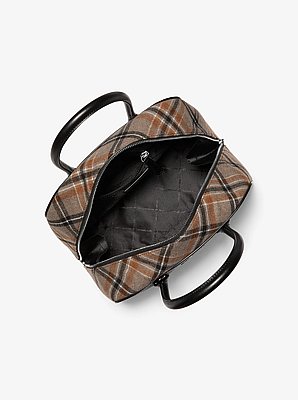Ashton Medium Smooth And Plaid Wool Blend Satchel