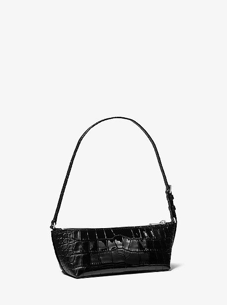 Laila Small Crocodile-Embossed Leather Pochette