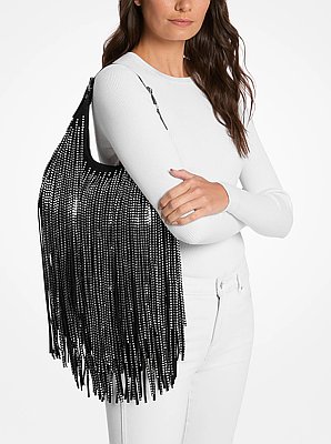 Hobo Bag Nolita Small aus Wildleder mit nietenbesetzten Fransen &ndash; limitierte Auflage