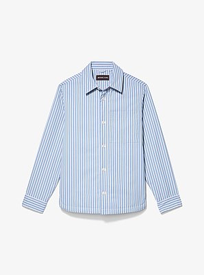 Striped Cotton Poplin Shirt Jacket