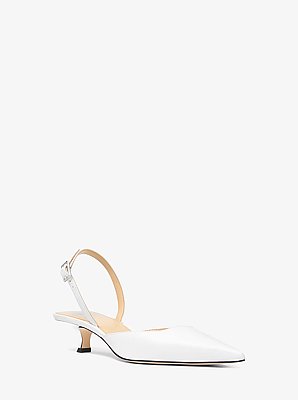 Luna Leather Slingback Kitten Pump