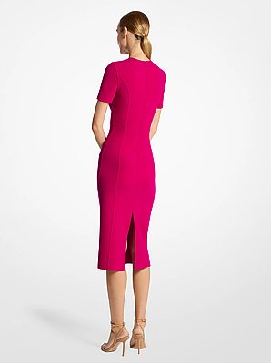 Robe fourreau en laine extensible double face