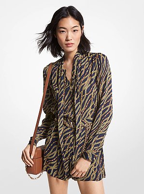 Status Print Georgette Romper