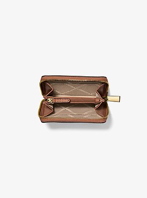 Jet Set Small Pebbled Leather Zip-Around Card Case
