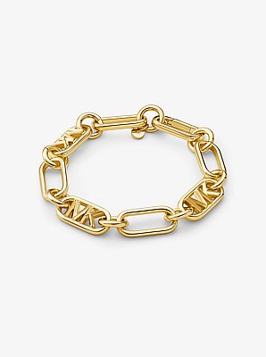 Pulsera de cadena de eslabones de lat&oacute;n con chapado en metal precioso