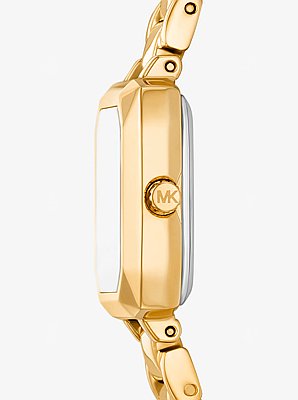 Micro Alane Pav&eacute; Gold-Tone Watch