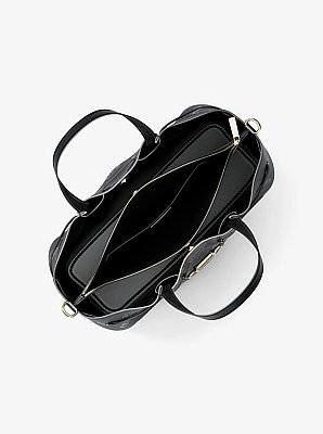Carson Medium Logo Debossed Satchel