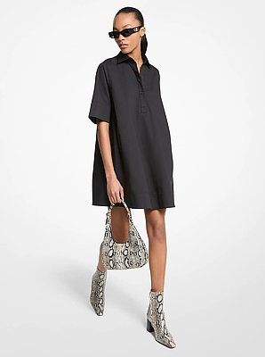 Stretch Cotton Poplin Shirtdress