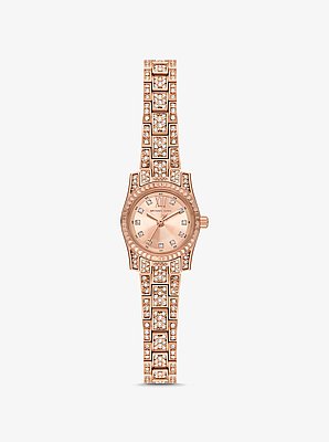 Mini Lexington Pav&eacute; Rose Gold-Tone Watch