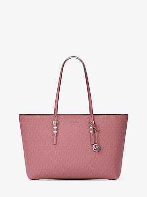 Quinn Large Signature Logo and Leather Tote Bag
