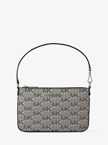 Jet Set Travel Small Logo Jacquard Wristlet