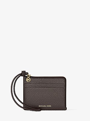 Jet Set Small Pebbled Leather Card Case Wristlet