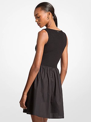 Smocked Stretch Matte Jersey Mini Dress