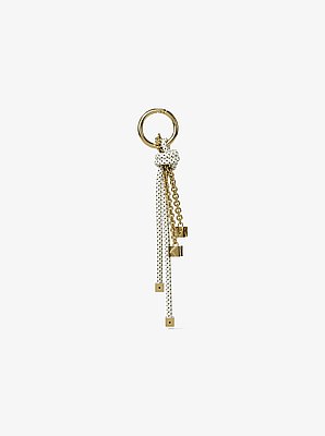 Gold-Tone and Speckled Cord Bag Charm
