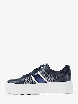 Romey Signature Logo Stripe Platform Sneaker