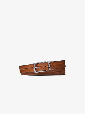 Crocodile Embossed Leather Belt