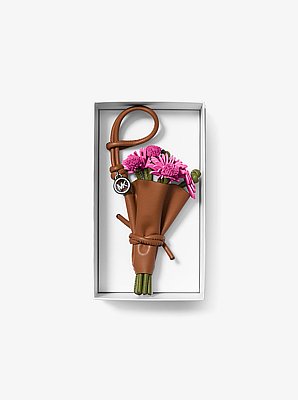 Leather Floral Bouquet Bag Charm