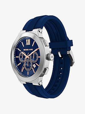 Oversized Billie Silver-Tone and Silicone Watch