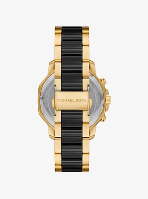 Oversized Prescott Gold-Tone and Ceramic Watch