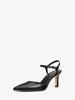 Escarpin Amara en cuir &agrave; talon mi-haut