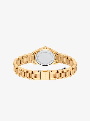 Petite Lexington Pav&eacute; Gold-Tone Watch