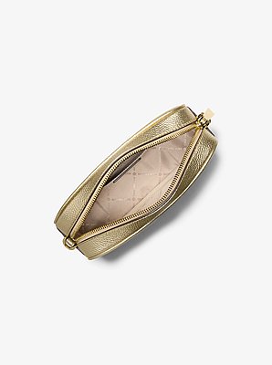 Umh&auml;ngetasche Ginny aus Leder mit Metallic-Effekt