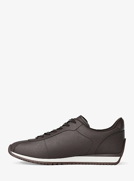 Rhodes Signature Logo and Leather Trainer