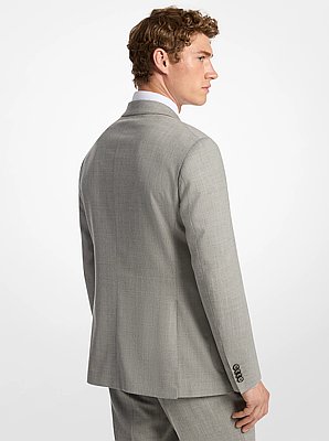 Blazer &agrave; coupe ajust&eacute;e en flanelle de laine m&eacute;lang&eacute;e